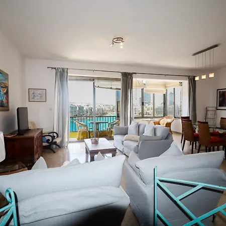 Waterfront Panorama Massive Three Bedrooms Flat 8s * Sliema